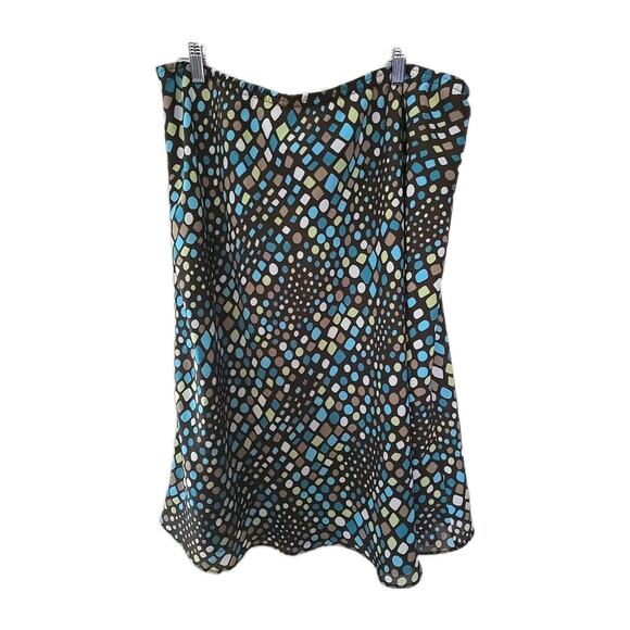 Y2K Preppy VTG George Multicolor Geometric Lined Casual A-Line Skirt Sz 22/24W - Picture 1 of 3